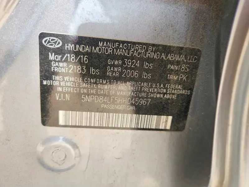 2017 HYUNDAI ELANTRA SE  