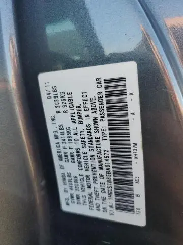 2011 HONDA ACCORD EXL  