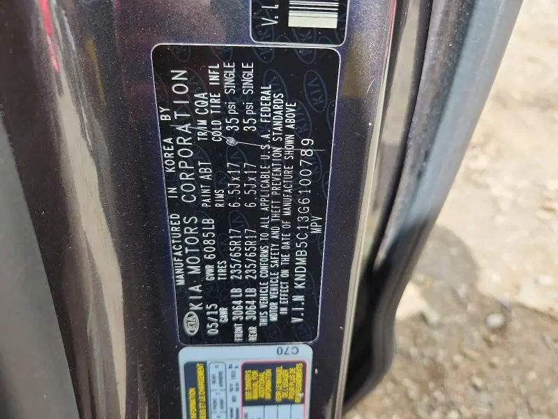 2016 KIA SEDONA LX  