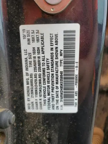 2019 HONDA CR-V EXL  