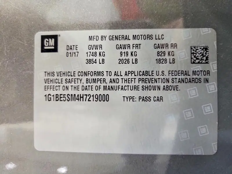 2017 CHEVROLET CRUZE LT  