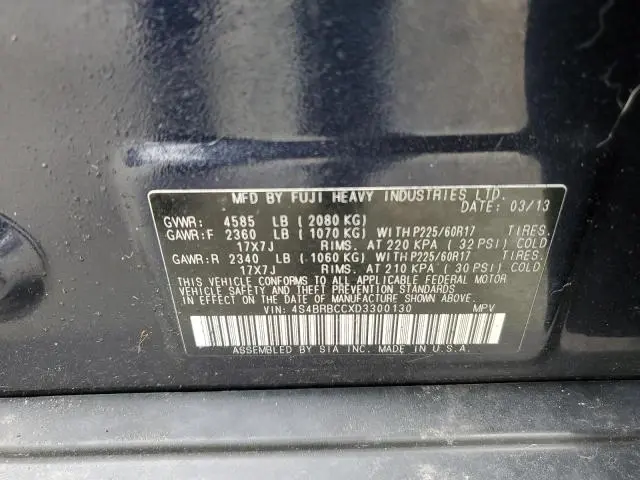 2013 SUBARU OUTBACK 2.5I PREMIUM  