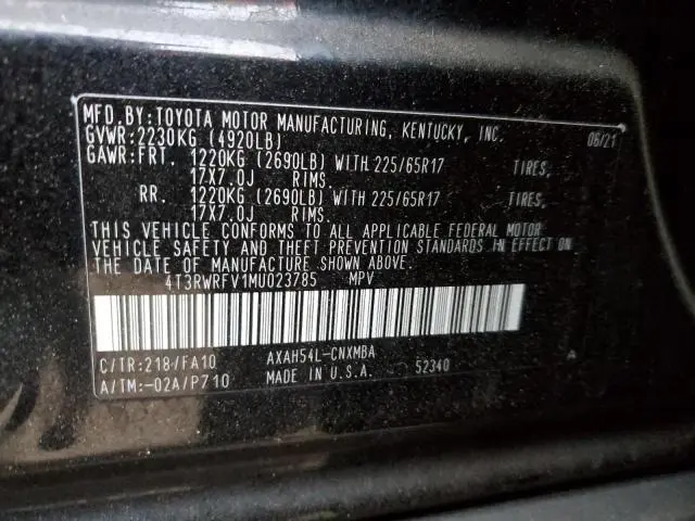 2021 TOYOTA RAV4 XLE  