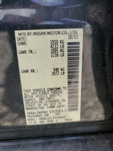 2014 NISSAN ALTIMA 2.5