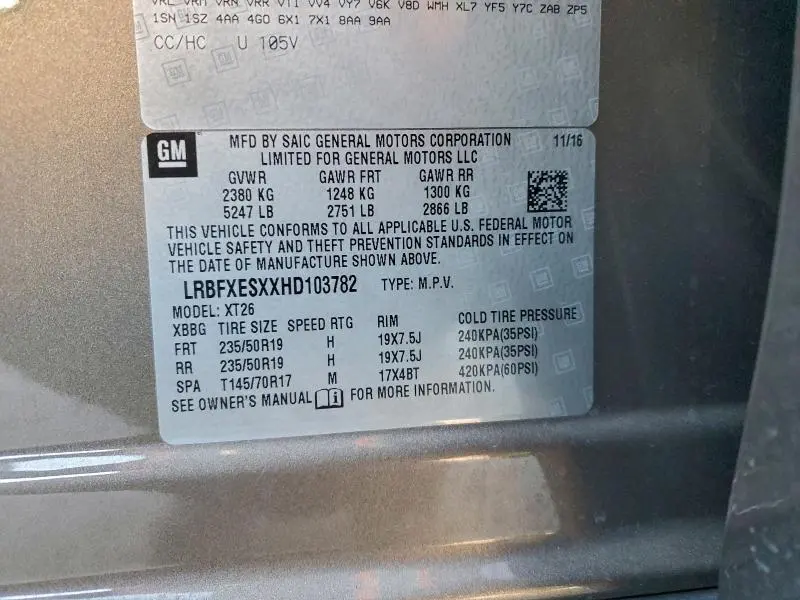 2017 BUICK ENVISION PREMIUM  