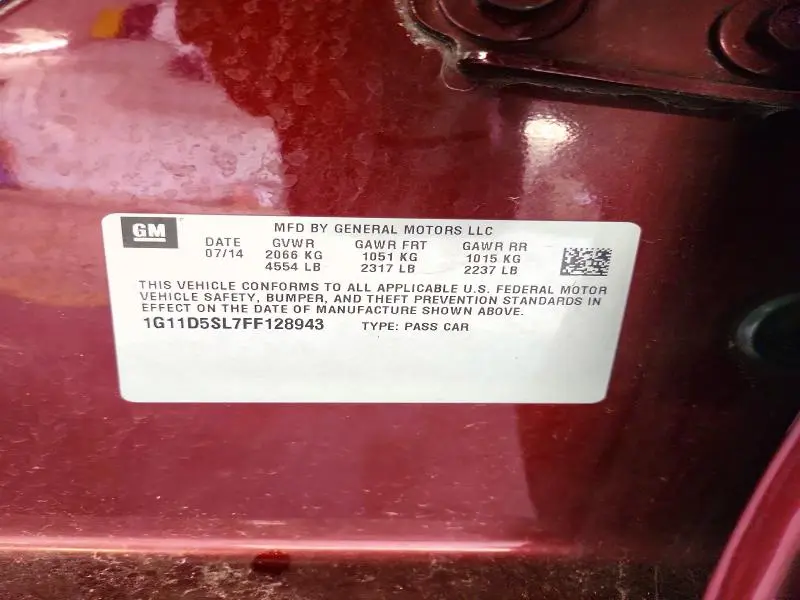 2015 CHEVROLET MALIBU 2LT  