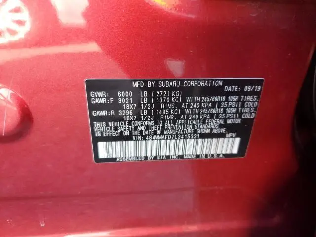 2020 SUBARU ASCENT PREMIUM  