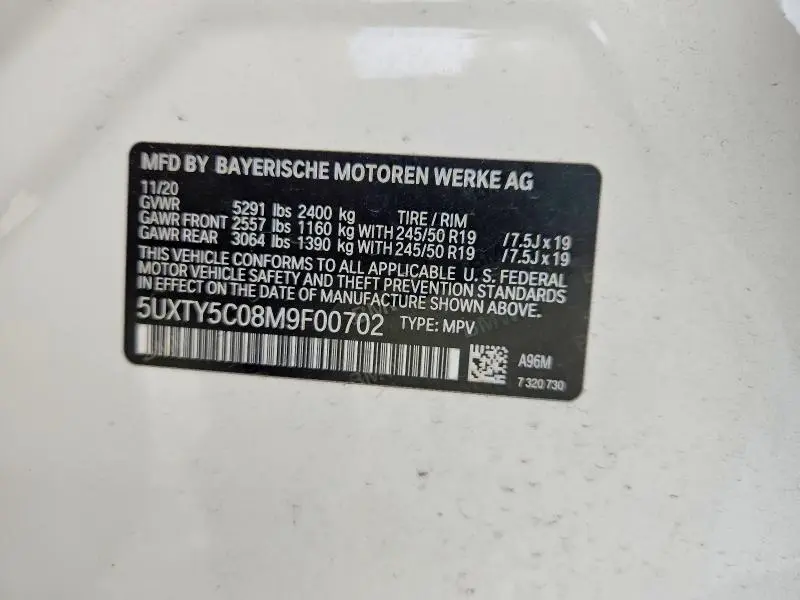 2021 BMW X3 XDRIVE30I  