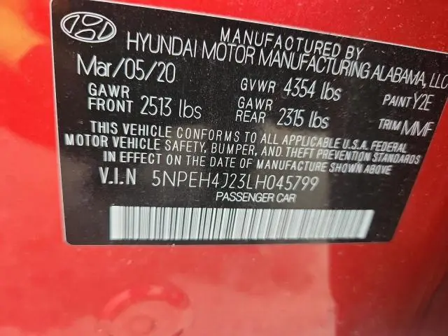2020 HYUNDAI SONATA LIMITED  