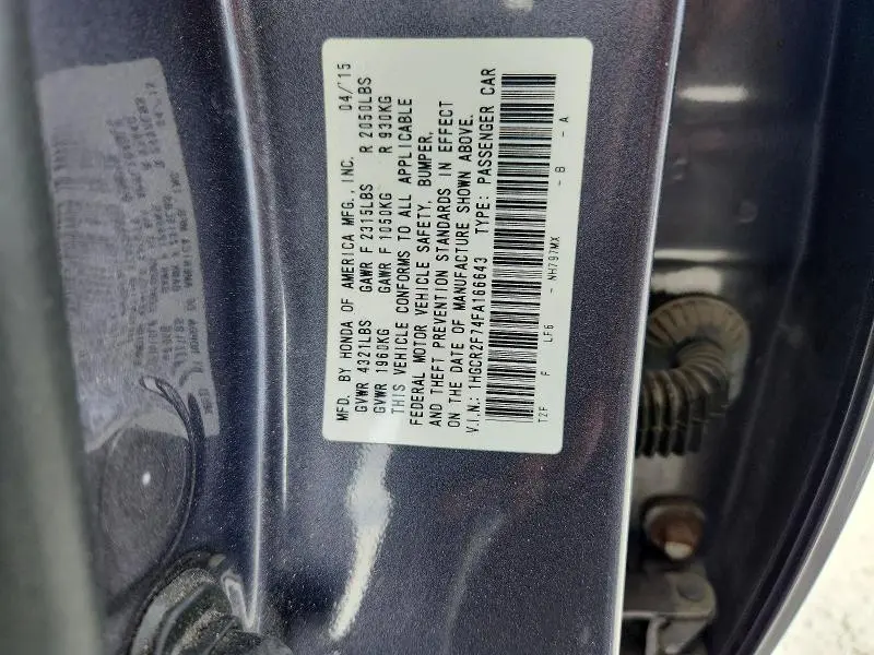 2015 HONDA ACCORD EX  