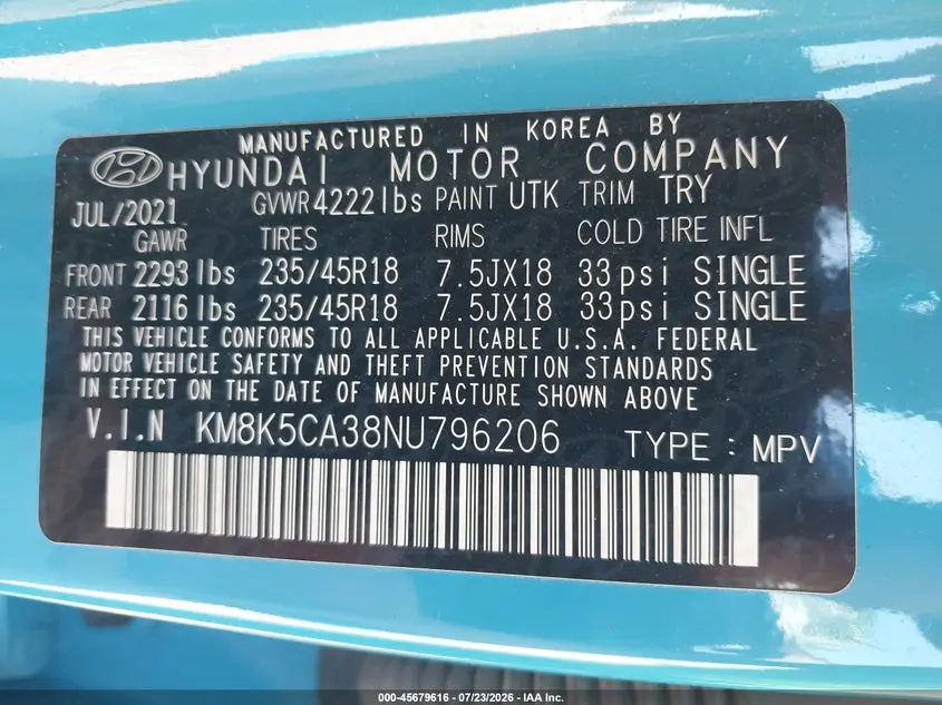 2022 HYUNDAI KONA LIMITED