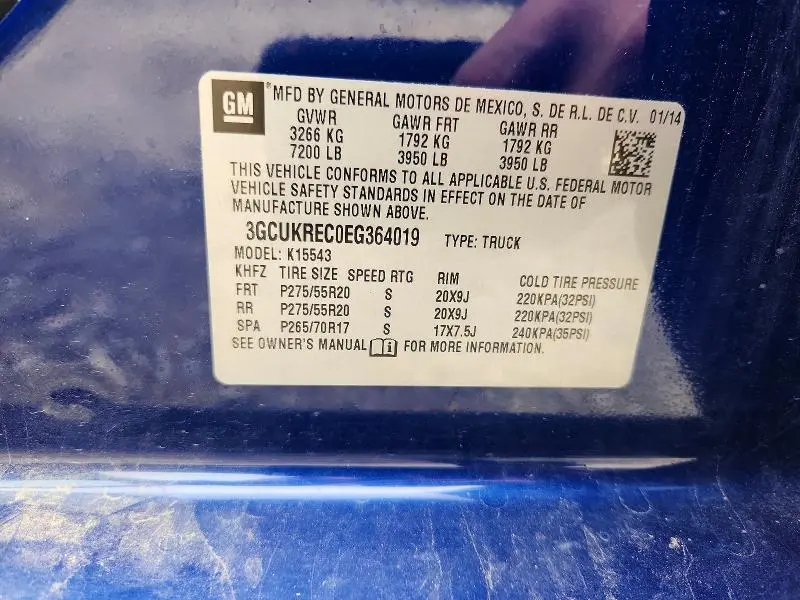 2014 CHEVROLET SILVERADO K1500 LT  