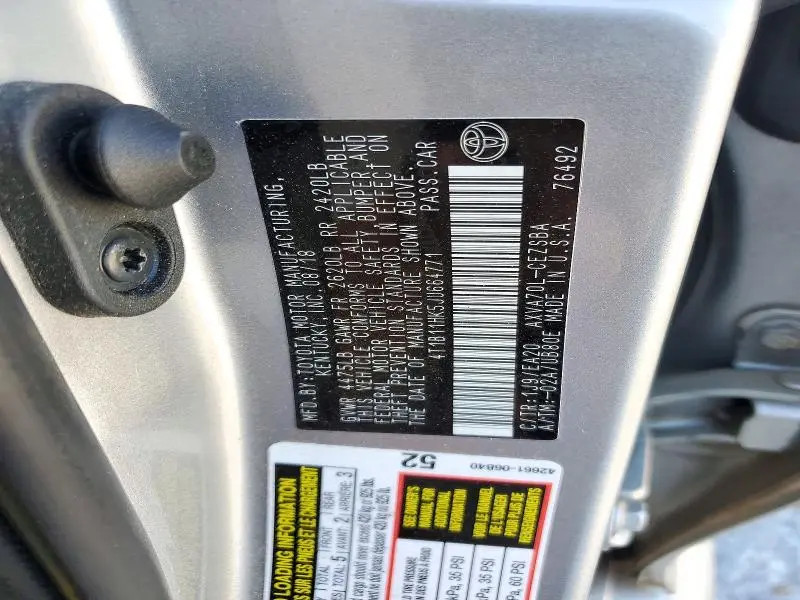2018 TOYOTA CAMRY SE  
