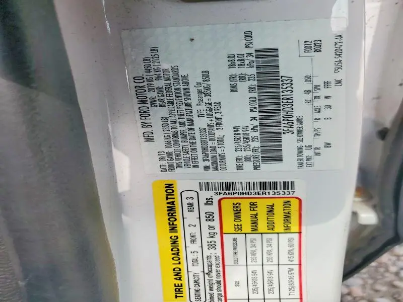 2014 FORD FUSION SE  