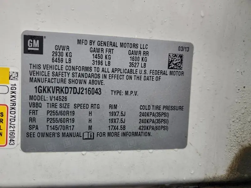 2013 GMC ACADIA SLT-1  