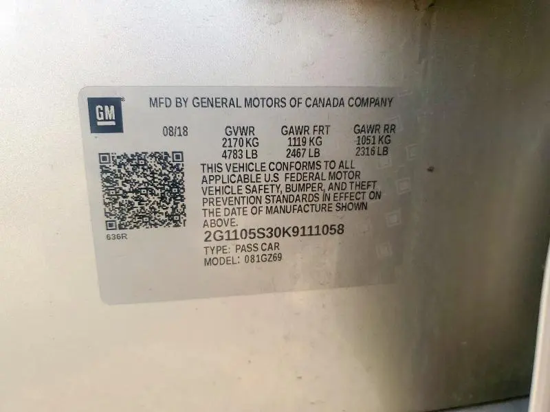 2019 CHEVROLET IMPALA PREMIER  