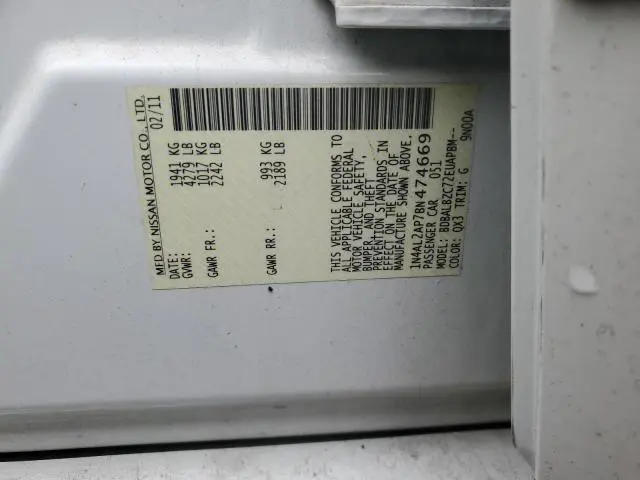 2011 NISSAN ALTIMA BASE  