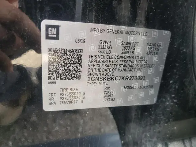 2019 CHEVROLET TAHOE K1500 LT  