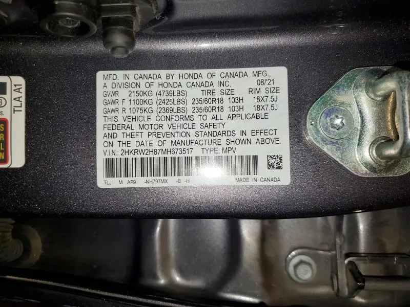 2021 HONDA CR-V EXL  