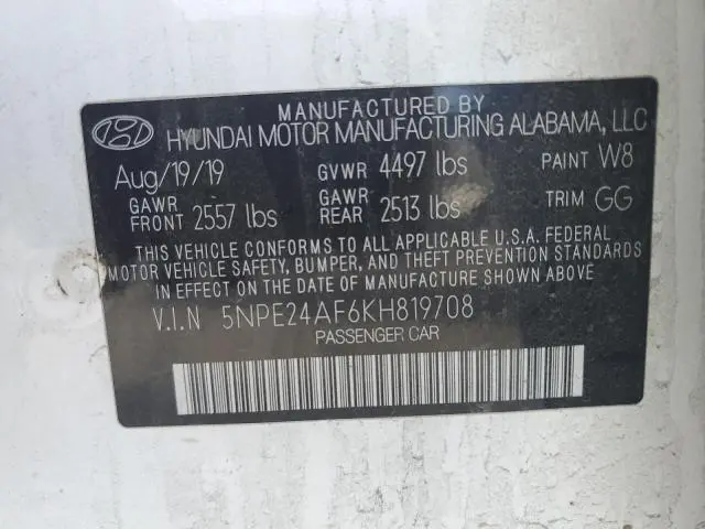 2019 HYUNDAI SONATA SE  