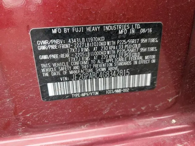 2016 SUBARU CROSSTREK PREMIUM