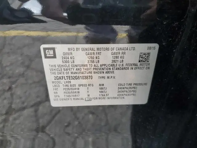 2016 GMC TERRAIN SLE  