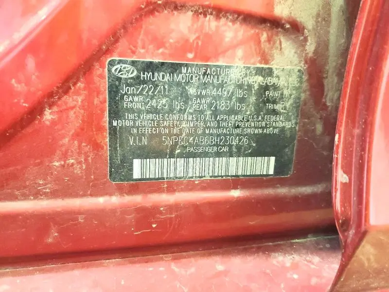 2011 HYUNDAI SONATA SE 2.0T  