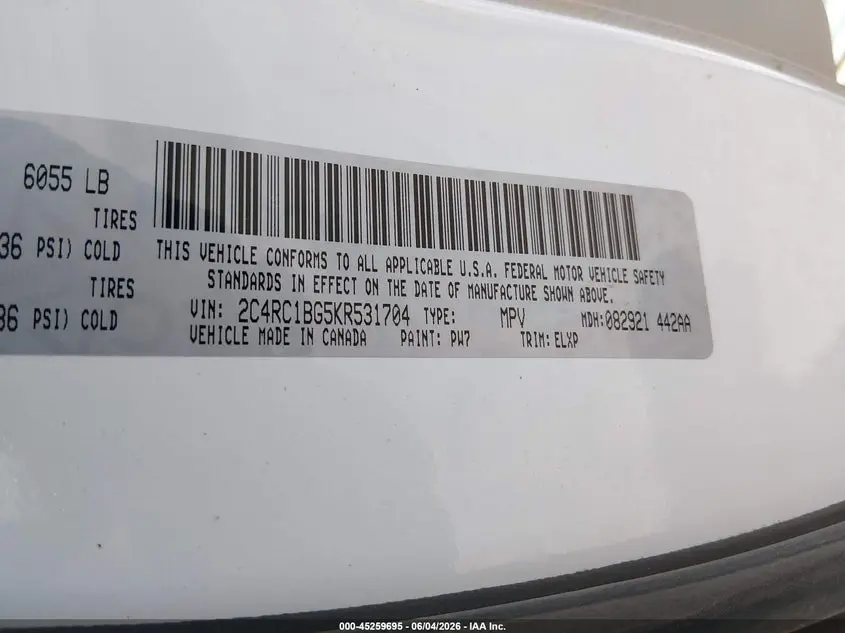 2019 CHRYSLER PACIFICA TOURING L