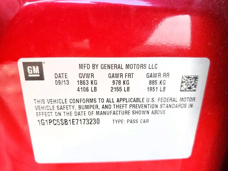 2014 CHEVROLET CRUZE LT  