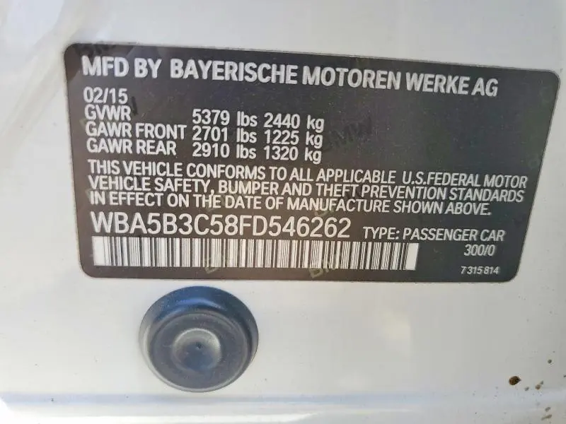 2015 BMW 535 XI  