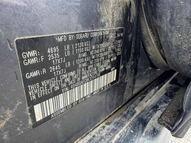 2019 SUBARU OUTBACK 2.5I PREMIUM  