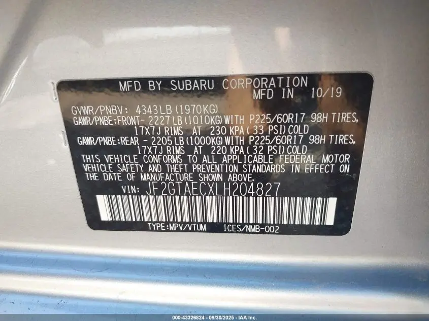 2020 SUBARU CROSSTREK PREMIUM