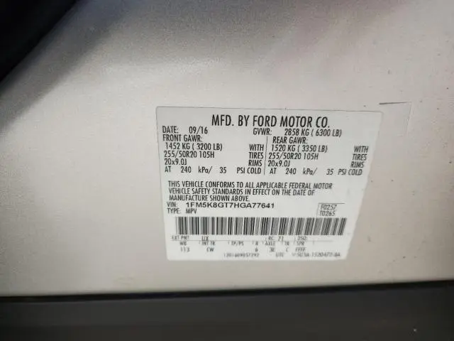 2017 FORD EXPLORER SPORT  