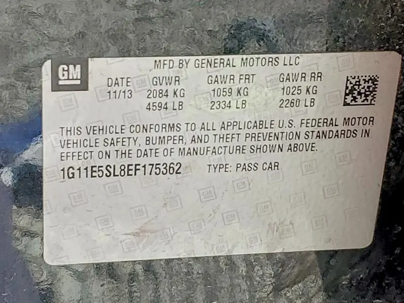 2014 CHEVROLET MALIBU 2LT  
