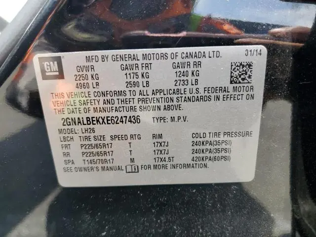 2014 CHEVROLET EQUINOX LT  