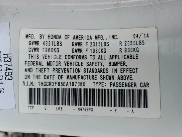 2014 HONDA ACCORD EXL