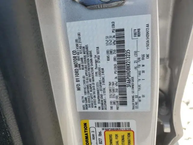 2019 FORD FUSION SE  