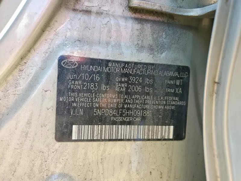 2017 HYUNDAI ELANTRA SE  