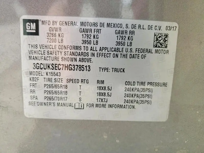 2017 CHEVROLET SILVERADO K1500 LTZ  