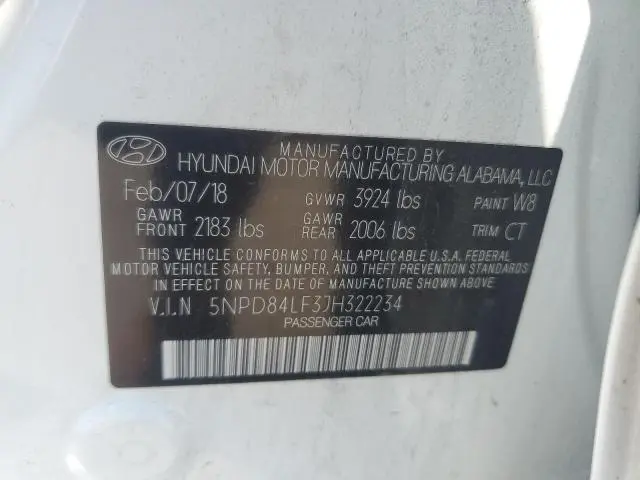 2018 HYUNDAI ELANTRA SEL  