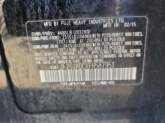 2015 SUBARU FORESTER 2.5I PREMIUM  