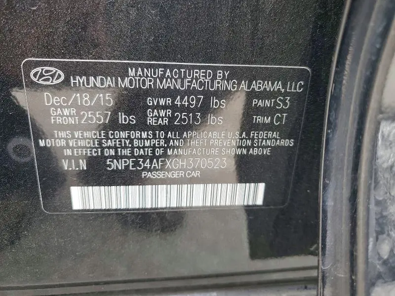 2016 HYUNDAI SONATA SPORT  