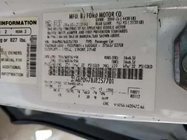 2018 FORD FUSION S  