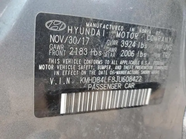 2018 HYUNDAI ELANTRA SEL  