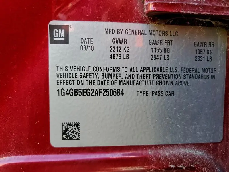 2010 BUICK LACROSSE CX  