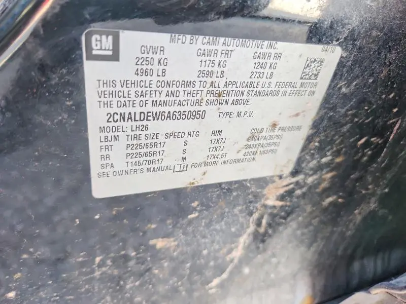 2010 CHEVROLET EQUINOX LT  