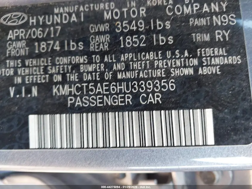 2017 HYUNDAI ACCENT SE