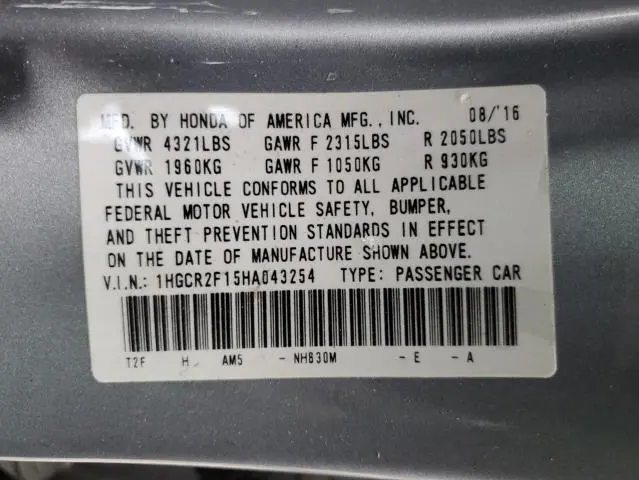 2017 HONDA ACCORD SPORT SPECIAL EDITION  