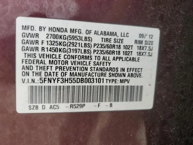 2013 HONDA PILOT EXL