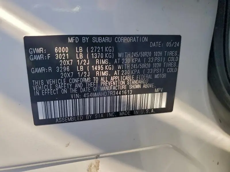 2024 SUBARU ASCENT ONYX EDITION  